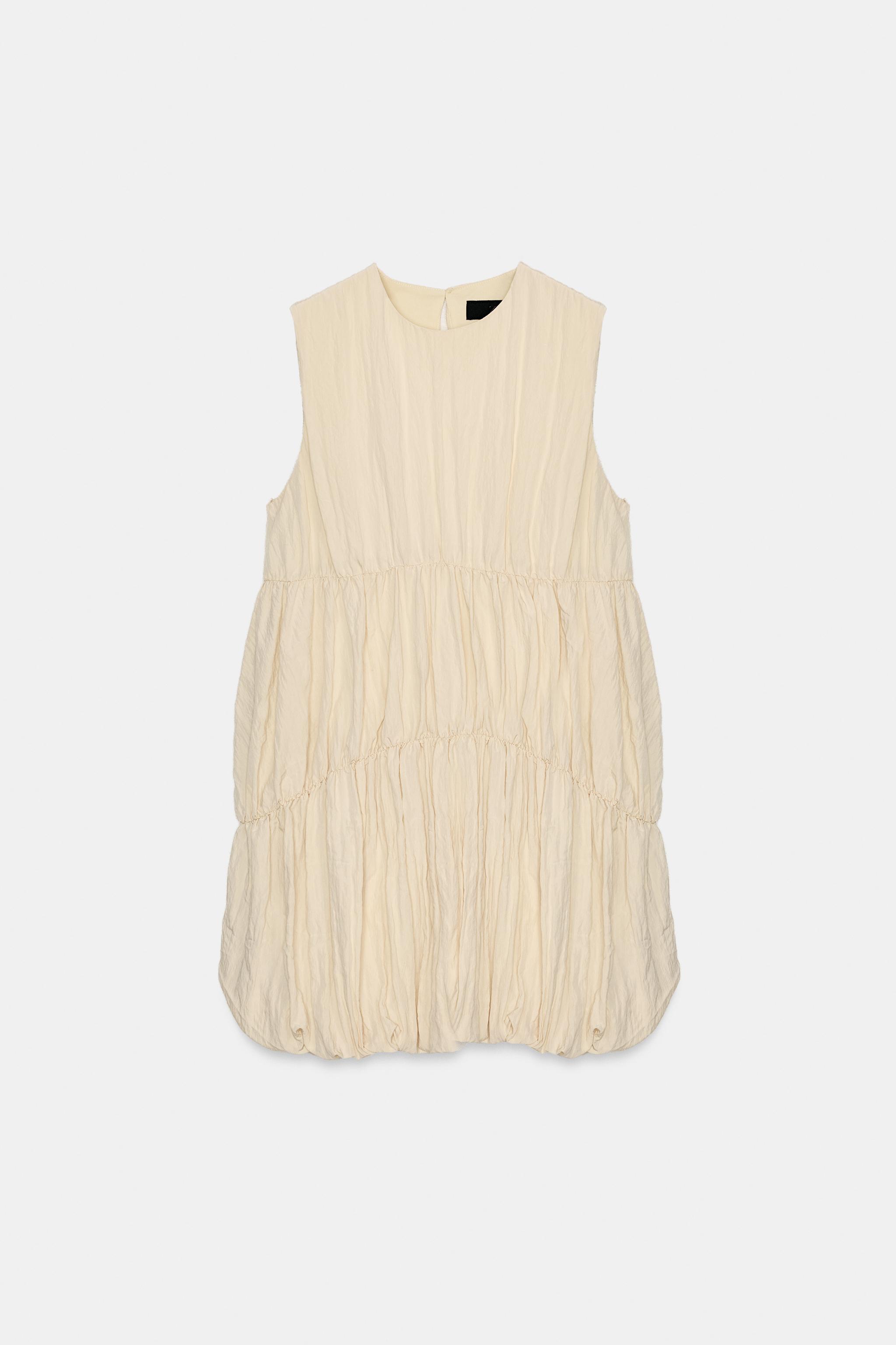 ROBE À FRONCES ET MANCHES BALLON